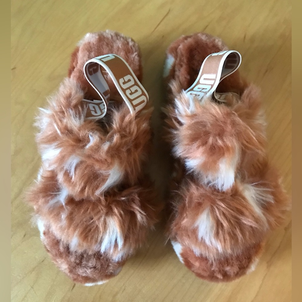 Ugg Fluff Yeah Oh Yeah Women’s Fuzzy Slides Tan A… - image 8